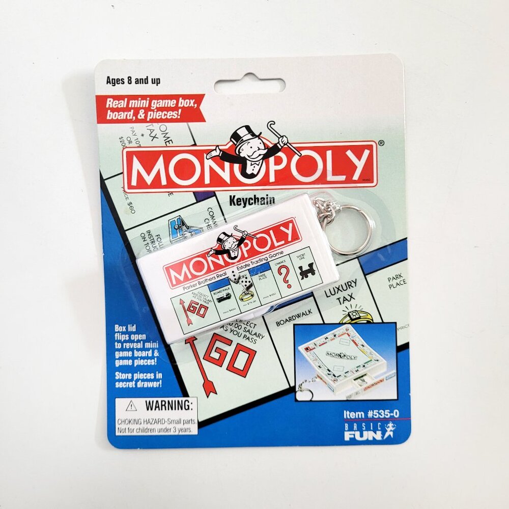 Basic Fun Vintage 1998 Monopoly Keychain  - NEW SEALED